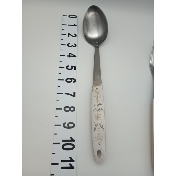 Vtg Flint Ekco Harvest Wheat Stainless 5 Piece Serving Set Slotted Spoon Ladle - Picture 8 of 11